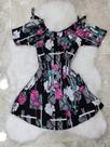 Vestido curto manga dupla