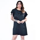 Vestido Curto Manga Godê Cetim Zebelin Plus Size 42 Ao 52 Vestido Curto Manga Godê Cetim Zebelin Plus Size 42 Ao 52