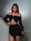 Vestido curto manga longa madonna suplex tendencia moda balada inverno 2025