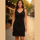 Vestido Curto Midi Canelado em Viscose com Decote V e Detalhe Franzido no Busto Cereja Rosa Vestido Curto Midi Canelado em Viscose com Decote V e Detalhe Franzido no Busto Cereja Rosa