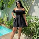 Vestido Curto Ombro A Ombro Modelo Ciganinha Tamanho Único Verão 2025 Vestido Curto Ombro A Ombro Modelo Ciganinha Tamanho Único Verão 2025