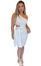 Vestido Curto Ombro Unico Branco PP P Lança Perfume Festas