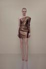 Vestido Curto Ombro Unico Cobre