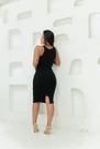 Vestido Curto Regata Justo Básico Altura do Joelho Alça Grossa