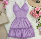 Vestido curto roxo com bojo