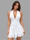 Vestido Curto Suplex Premium Empina Bumbum com Babado Moda Gringa