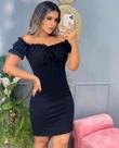 Vestido curto tubinho ombro a ombro justo com bojo