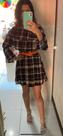 vestido curto xadrez