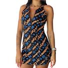 Vestido Cyclone Veludo Azul e Laranja ORIGINAL 094002301
