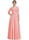 Vestido da mãe do noivo raomiao Coral Satin Lace Appliques