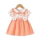 Vestido De Algodão Para Menina Bebê Com Estampa De Flores E Mangas Curtas 0-3 Anos Vestido Fofo Com Vestido De Algodão Para Menina Bebê Com Estampa De Flores E Mangas Curtas 0-3 Anos Vestido Fofo Com