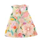 Vestido De Algodão Sem Mangas Para Menina Com Gola De Boneca E Bolsa, Vestido De Praia De Verão