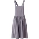 Vestido de avental de algodão lavado com alças de ombro para mulheres