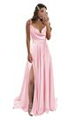 Vestido de baile Monvelli, cetim, gola, sem encosto e fenda rosa, Sz 8 Vestido de baile Monvelli, cetim, gola, sem encosto e fenda rosa, Sz 8