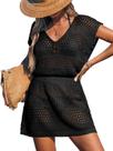 Vestido de banho CUPSHE Crochet Hollow Out B-Black M Vestido de banho CUPSHE Crochet Hollow Out B-Black M