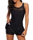 Vestido de banho feminino Zando Tummy Control preto tamanho S