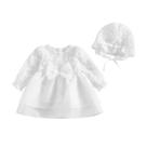 Vestido de batizado RWYBEIW, recém-nascida, menina, renda branca
