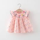 Vestido de Bebê em Algodão Bordado - Confortável e Colorido com Estampa de Bolinhas