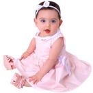 Vestido de bebê menina 2 - 18 meses com tiara 100% algodão - clara Vestido de bebê menina 2 - 18 meses com tiara 100% algodão - clara
