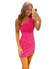 Vestido de boas-vindas Tvuyet HOCO One Shoulder 2026 rosa tamanho 2