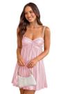 Vestido de boas-vindas YMSHA Plus Size Satin Sweetheart Short Rosa