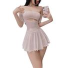 Vestido de camisola de lingerie SINROYEE Sexy Silk Cheongsam White