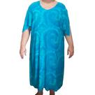 Vestido de Chiffon Azul Estampado Tamanho 58 Plus Size Rethi