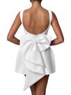 Vestido de cocktail Aosadin 2025 sem mangas branco acetinado para mulheres
