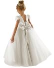Vestido de concurso GETCUTE, renda, tule, manga curta para meninas, marfim