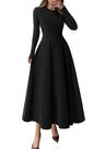 Vestido de Coquetel PRETTYGARDEN 2025 Elegante e Sofisticado Outono Preto