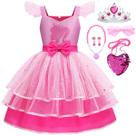 Vestido de cosplay iTVTi rosa para meninas de 2 a 3 anos e acessórios