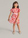Vestido de creppe e microfibra infantil menina Mundi