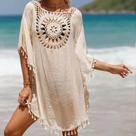 Vestido De Crochê Sexy Para Mulheres, Saída De Praia Para O Verão, Camisa De Praia