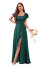 Vestido de dama de honra CDSSL Teal Chiffon A Line Long 24W para mulheres