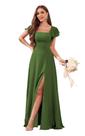 Vestido de dama de honra CDSSL verde oliva chiffon plus size 22W
