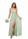 Vestido de dama de honra Clothfun One Shoulder Chiffon A-line Long Vestido de dama de honra Clothfun One Shoulder Chiffon A-line Long