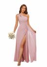 Vestido de dama de honra Clothfun One Shoulder Chiffon A-Line Long Vestido de dama de honra Clothfun One Shoulder Chiffon A-Line Long
