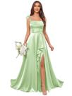 Vestido de dama de honra Dansiuey Satin Sage Green A Line Tamanho 10