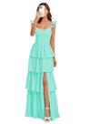 Vestido de dama de honra Dessiny Long Spaghetti Alças em Chiffon em camadas