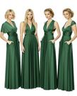 Vestido de dama de honra Infinity Convertible Maxi Verde Escuro Plus Size Vestido de dama de honra Infinity Convertible Maxi Verde Escuro Plus Size