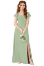 Vestido de dama de honra júnior Fulbymu, mangas curtas, compridas, empoeiradas, sálvia Vestido de dama de honra júnior Fulbymu, mangas curtas, compridas, empoeiradas, sálvia