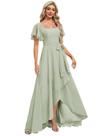 Vestido de dama de honra Monvelli Elegant de manga curta plus size Vestido de dama de honra Monvelli Elegant de manga curta plus size