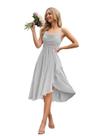 Vestido de dama de honra OEUVIGF plus size prateado com capuz curto