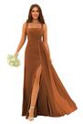 Vestido de dama de honra Stylefun Burnt Orange Chiffon A Line Long