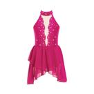 Vestido De Dança Para Meninas Com Strass Brilhante, Costas Abertas, Leotardo De Ginástica, Fantasia