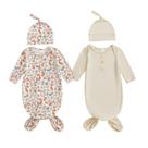 Vestido de dormir para bebês Merqwadd, pacote com 2 nós e chapéu de 0 a 3 meses