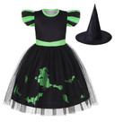 Vestido de fantasia Marendyee Black Witch Halloween para meninas de 9 a 10 anos