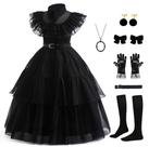 Vestido de fantasia preto Gunaniti para festa de aniversário de meninas de 3 a 12 anos