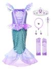 Vestido de Fantasia Sereia Infantil JerrisApparel - 7 Anos Vestido de Fantasia Sereia Infantil JerrisApparel - 7 Anos