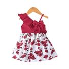 Vestido De Festa De Verão Para Menina Com Bordas Franzidas E Alças Assimétricas, Vestido Fashion